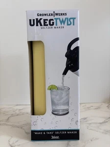 GrowlerWerks UKegTwist 24oz Seltzer Maker & Dispenser Sparkling Water Yellow - Picture 1 of 5