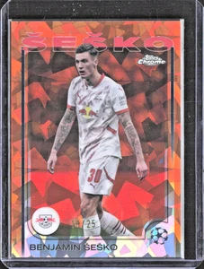 2024-25 Topps Chrome Sapphire UCC Benjamin Sesko Orange SSP /25 RB Leipzig 🔥 - Picture 1 of 2