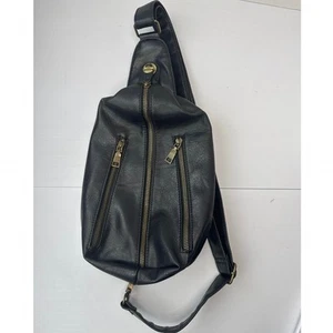 Pretty Simple Sangria Sling backpack bag purse black faux vegan leather - Picture 1 of 10