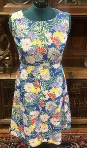 Vestido Vintage Tanner II Vibrante Floral Azul Sin Mangas - Imagen 1 de 11