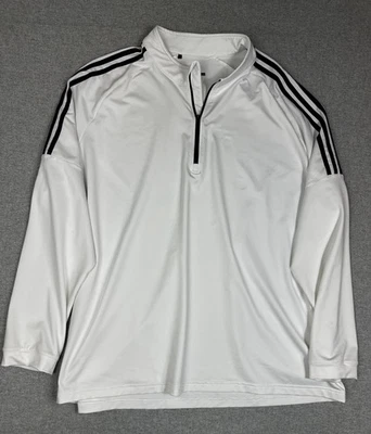 Adidas Golf Pullover Para Hombres 3XL Blanco Cuarto Cremallera Manga Larga 3 Rayas Camisa Foto 1 de 4