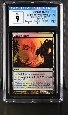 SUNKEN RUINS Shadowmoor Foil Rare CGC 9 Q+ MTG [Nostalgium] - Image 1 of 2