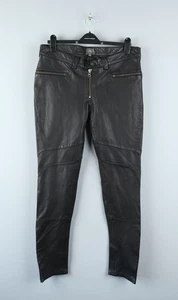 LEVIS Womens Black Leather Pants Size 31 - Picture 1 of 6