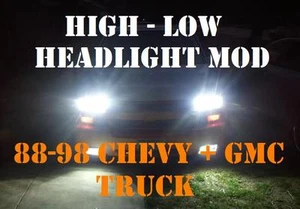 4-HIGH BEAM HEADLIGHT MOD KIT 88-98 CHEVY GMC YUKON TAHOE FULL SIZE TRUCK - Bild 1 von 1