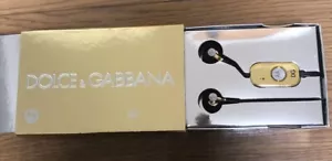 Dolce & Gabbana Motorola S200 Headphones Earbuds Gold Black Wired In-Ear Earphon - Picture 1 of 7