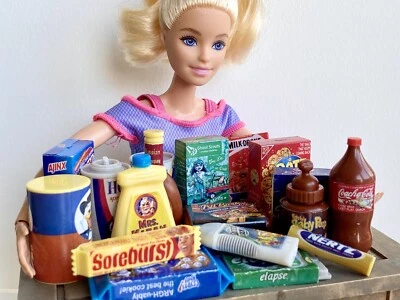 USAMINIATURE 8 PCS Dollhouse Miniature 1:6 barbi Supermarket Daily Snack Food Accessories