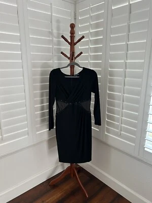 Vestido para mujer American Living talla 6 negro funda lisa mezcla de poliéster usado Foto 1 de 4