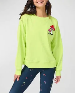 Terez Pilz Sweatshirt Größe M Rundhalsausschnitt Pepperoncini Damen NEU 152 $ - Bild 1 von 2
