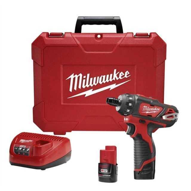 Milwaukee 2406-22 M12 Hex 2 Speed Cordless Screwdriver Kit - Red