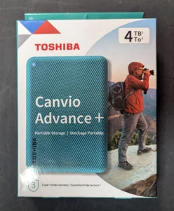 Toshiba CANVIO ADVANCE+ 4TB Portable External Hard Drive Storage - Green NEW - Picture 1 of 2