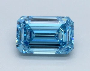 EMERALD 2.06 Ct Fancy Vivid Blue VS1 Clarity IGI Certified Lab Grown CVD Diamond - Picture 1 of 12