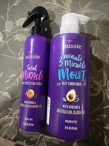 Aussi Miracle Moist Conditioner & Aussie Total Miracle Heat Protecting Spray - Picture 1 of 5
