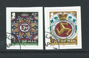 ISLE OF MAN 2013 "3 LEGS OF MAN"SELF ADHESIVE SET OF 2 FINE USED  - Picture 1 of 1