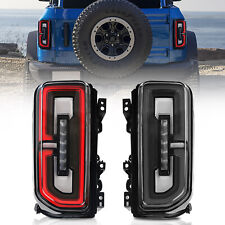 Pair LH&RH LED Tail lights For Ford Bronco 2021-2023 Rear Brake Tail lamps Black