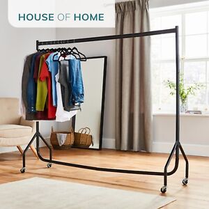 Extra Heavy Duty 6ft Long x 5ft Tall Clothes Rail In Black