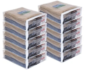 10-Pack Clear Vinyl Zippered Storage Bags 12 x 15 x 4 Inch - Picture 1 of 7