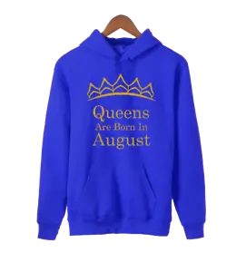 Tiara GOLD - Queens Are Born In AUGUST HOODIE Sweatshirt Best Birthday - Picture 1 of 7