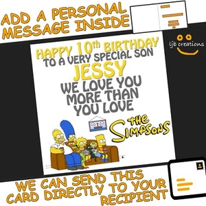 Personalised THE SIMPSONS Birthday Card Son Dad Grandson Nephew Grandad Bart : ) - Picture 1 of 7