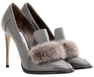 Jimmy Choo $ 976 neu Lyza Nerz Borte Lackleder grau Pump (Größe: 39EU) - Bild 1 von 11