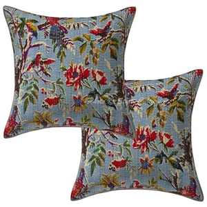 Ethnic Cushion Cover Bohemian Kantha 16 x 16 in Hippie Sofa Car Pillow Case - Picture 1 of 5