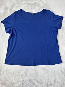 Women’s Eileen Fisher 100% Silk T Shirt Blue Size 1X