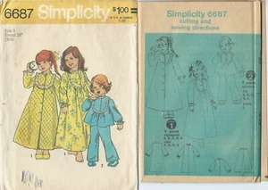 S 6687 sewing pattern 70's darling ROBE sweet NIGHTGOWN comfy PAJAMAS sew size 5 - Picture 1 of 1