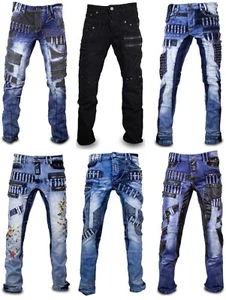 Pantalones vaqueros para hombre modelos elegantes pantalones vaqueros lavados en azul o negro - Imagen 1 de 38