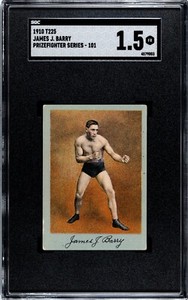 1910 T225 Boxing JAMES J BARRY Prizefighter Series SGC 1.5 Fair Condition