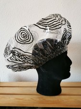 New Handmade Unisex Black Swirl (New Shape) Shower Cap