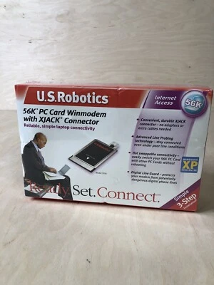 US Robotics USR3056 56K PC Card Winmodem w/ XJACK Connector Internet Access NEW! - Image 1 of 4