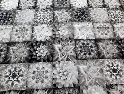 1 1/2 Yds 'Dream Big-Tiles' S#V5254 Hoffman Spectrum Jeanie Sumrall-Ajero Gray - Image 1 of 4