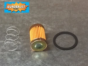 Quadrajet short fuel filter kit with spring and gasket, 65-71. Quadrajet Power - Picture 1 of 2