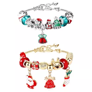 Piccola campanella Jakotsu cristallo Natale cordino a mano bracciale babbo natale fai da te catena - Foto 1 di 7