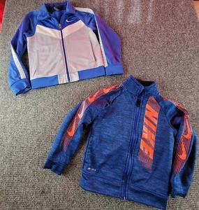Youth Kids Size 5 Small Nike Jackets Two Blue Gray Orange - Picture 1 of 10