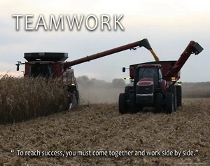 Póster motivacional Case International Tractor trabajo en equipo impresión granja decoración de pared  - Imagen 1 de 1