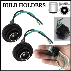 2x BA15S 1156 Plastic Wired Light Bulb Socket Holder P21W Cars Vans TRUCKS LED - Picture 1 of 8