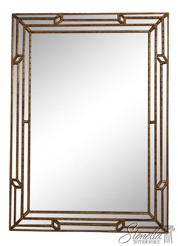 60006EC: LABARGE Gold Gilt Bamboo Form Decorator Mirror Cover