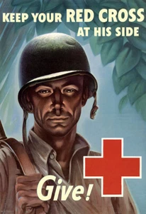 Keep Your Red Cross At His Side - 1944 - World War II - Propaganda Magnet - Picture 1 of 2
