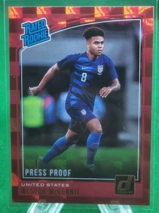 Weston McKennie 2018-19 Panini Donruss Rated Press Proof Red #199 Rookie RC - Foto 1 di 2