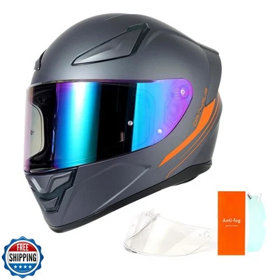 Casco de motocicleta OTS doble visera transparente y tintada cara completa DOT - ligero Foto 1 de 4