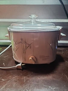 Vintage Crock Pot Corning Ware Rival Shadow Iris 3 Liter Casserole A-3-B & Lid - Picture 1 of 8