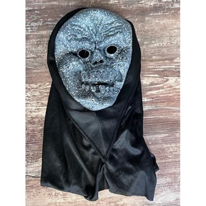 Vintage Gray Ghoul Monster Mask w/ Hood – Halloween Scary Horror Costume Creepy - Picture 1 of 5