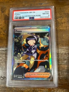 Pokemon 2023 2 Obsidian Flames Special Illust Rare POPPY Trainer #227 PSA 8 - Picture 1 of 2