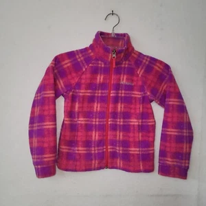 Columbia Jacket Girls XS (6/6X) Pink Orange Full Zip Fleece Zipper Pockets Logo - Picture 1 of 9