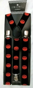 Halloween Thanksgiving Unisex Orange Pumpkins 24"-42" Y-Back Suspenders-New! - Picture 1 of 1