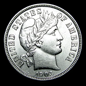 1903-O Barber Dime Silver ---- Unc Coin ---- #511R - Picture 1 of 4
