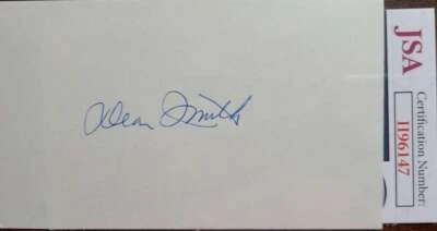 Dean Smith JSA Coa Autograph 3x5 Index Card Hand Signed - Image 1 of 2