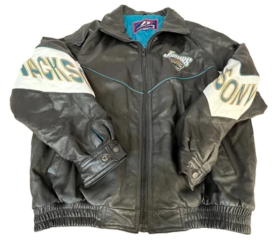 Vintage 90's Pro Player Jacksonville Jaguars NFL Football Leather Jacket L [C44] - Image 1 of 4