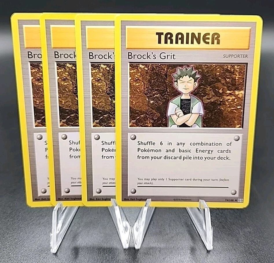 X4 Brock's Grit 74/108 Uncommon Pokemon TCG XY Evolutions Trainer Playset - Image 1 of 1