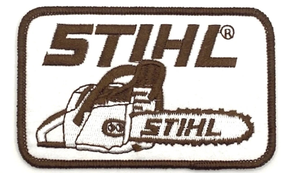 Stihl Chainsaw Brown Iron On Patch Retro Vintage Style Hat Cap Sew Iron On